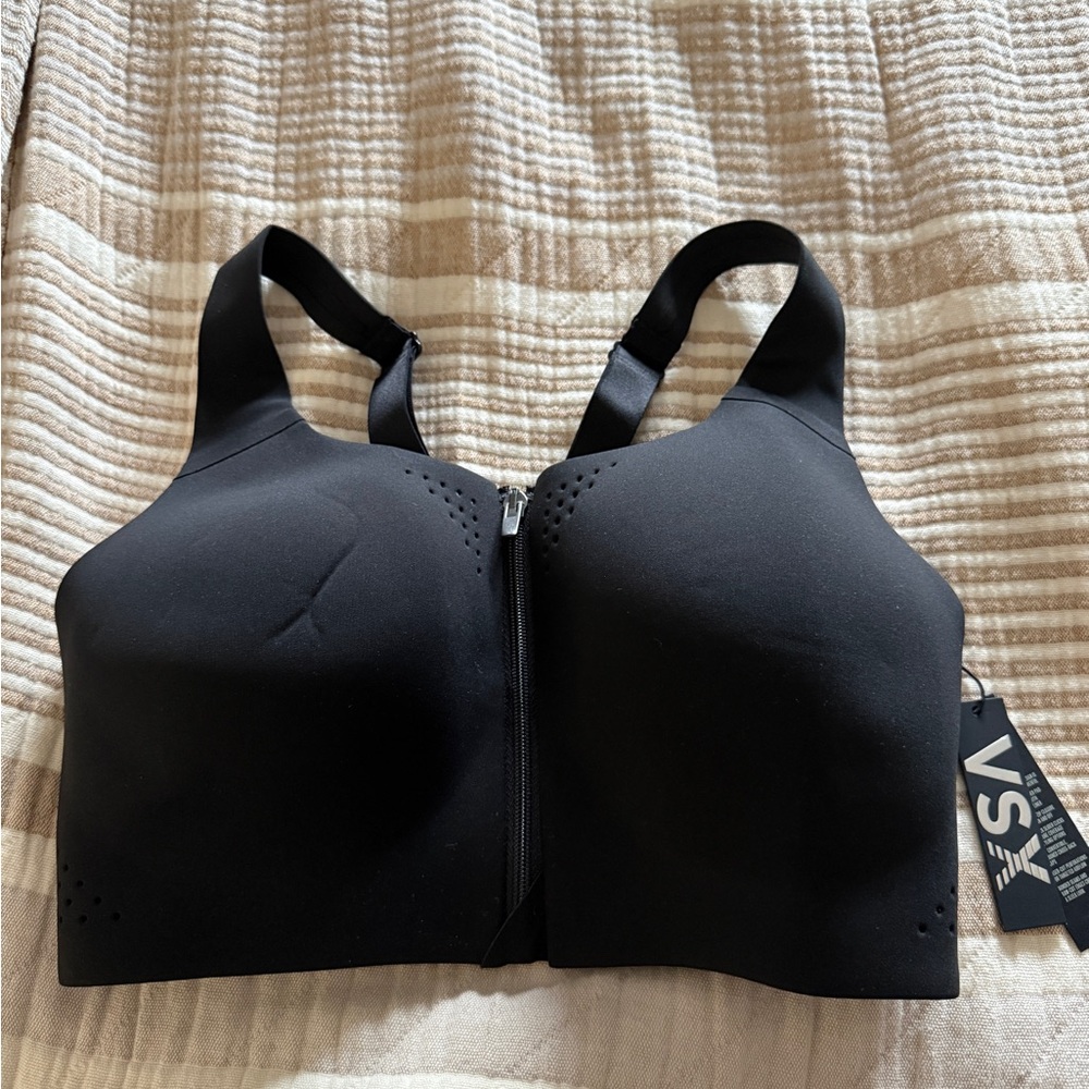 Victoria's Secret Black Zip-Front Sports Bra